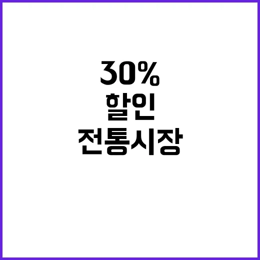 할인 상품 30%…전통시장 지원에 차질 없다!