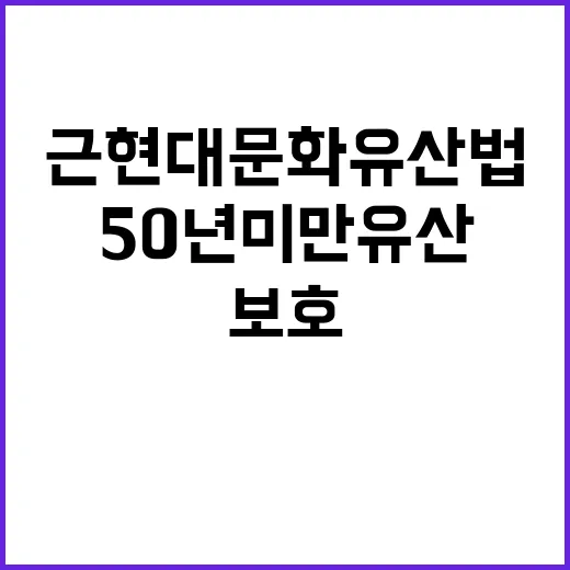 근현대문화유산법 50년 미만 유산 보호 시작!