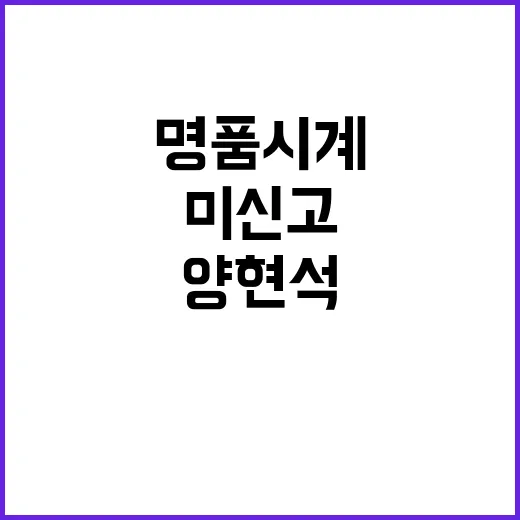 명품시계 세금 미신…