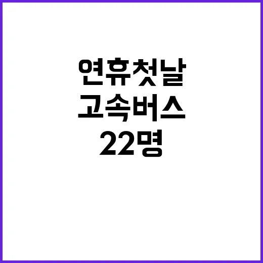 고속버스 사고 연휴 첫날 22명 다쳤다!