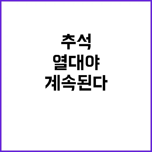 열대야 추석에도 ‘…