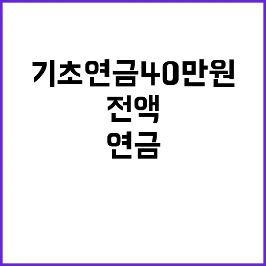 기초연금 40만원 전액 지급 못하는 이유 공개!