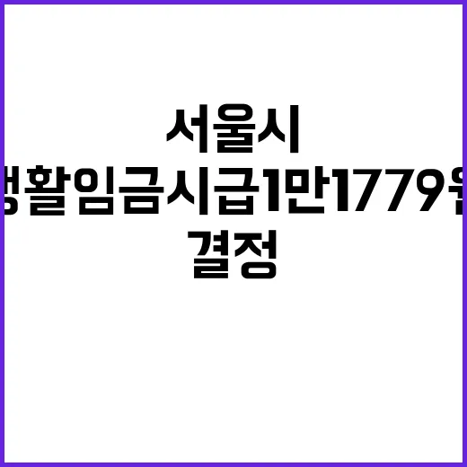 서울시 생활임금 시급 1만1779원으로 결정!