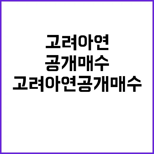 고려아연 공개매수 기자간담회 주요 내용 공개!