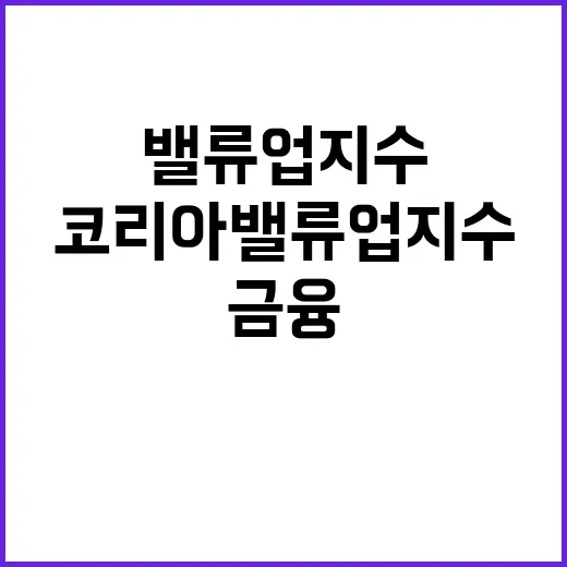 코리아 밸류업 지수 금융주가 주류로 부각된다!