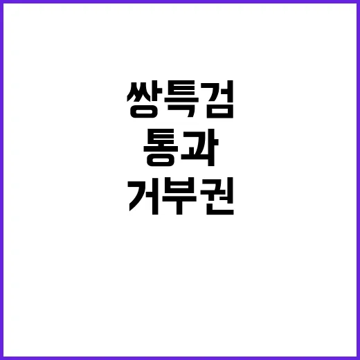 쌍특검 통과 후 또 거부권 정국 발생!