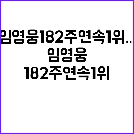 임영웅 182주 연속 1위...기록은 계속된다!