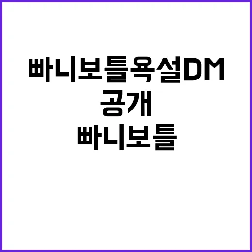 빠니보틀 욕설 DM…