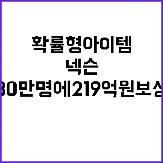 ‘확률형 아이템’ 넥슨 80만명에 219억원 보상!