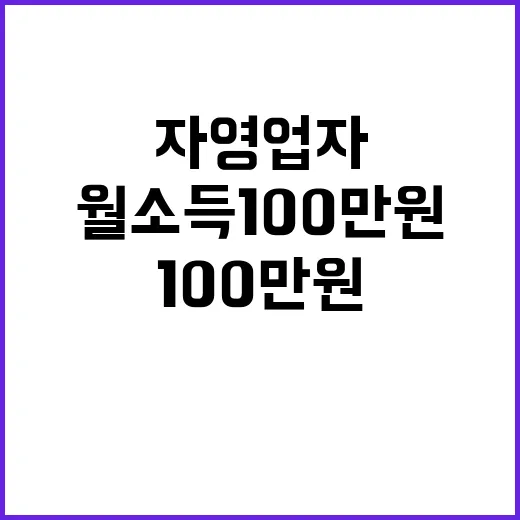 저소득 자영업자 월소득 100만원 미만 충격 진실!