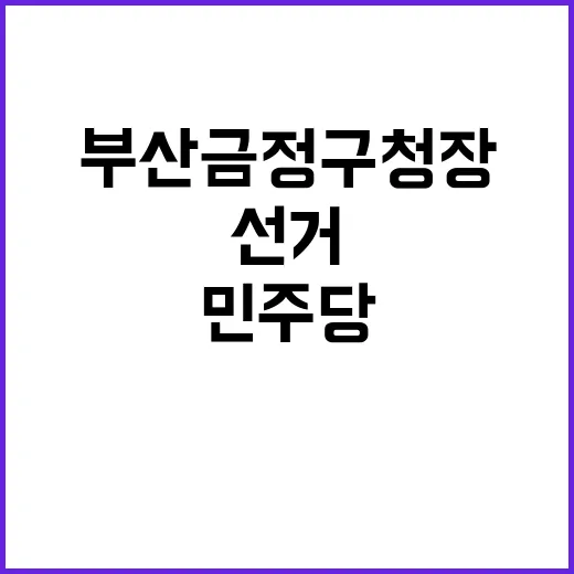 부산 금정구청장 선거 민주당과 조국혁신당 대립!