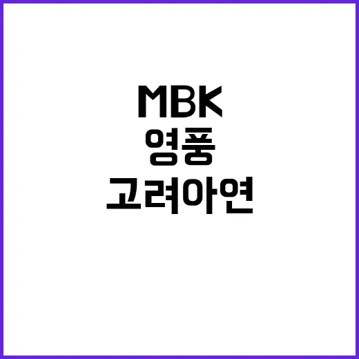 경영권 인수 영풍·MBK와 고려아연의 갈등 심화!