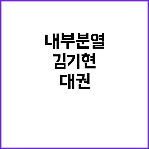 김기현 내부 분열 차기 대권에 위협 선언!