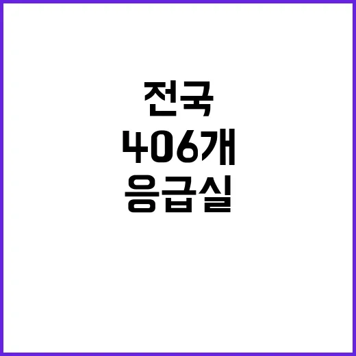 응급실 운영 현황 406개 전국의 안전 확인!