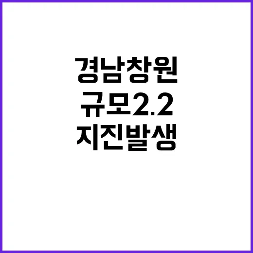 지진 발생! 경남 창원에서 규모 2.2 흔들림 유의