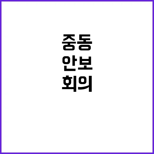 중동 안보회의 대통…