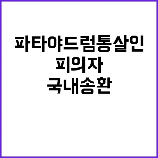 ‘파타야 드럼통 살인’ 피의자 마침내 국내 송환!