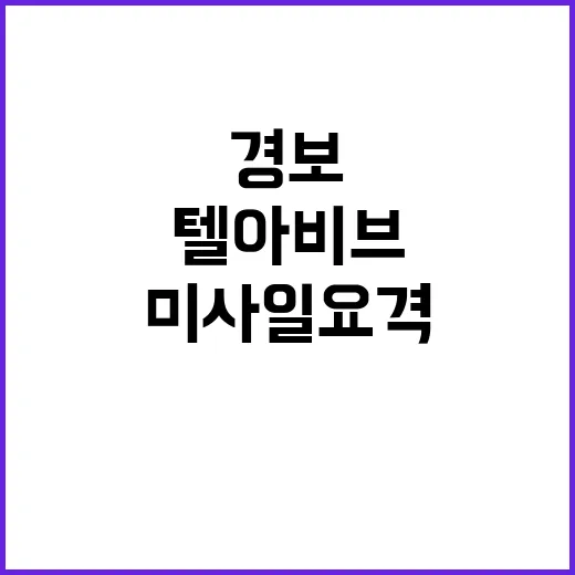 미사일 요격 텔아비브 긴급 경보 발령 중!