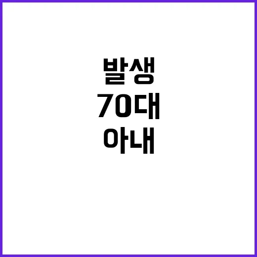 정신병원 70대 남성 아내 살해 사건 발생!