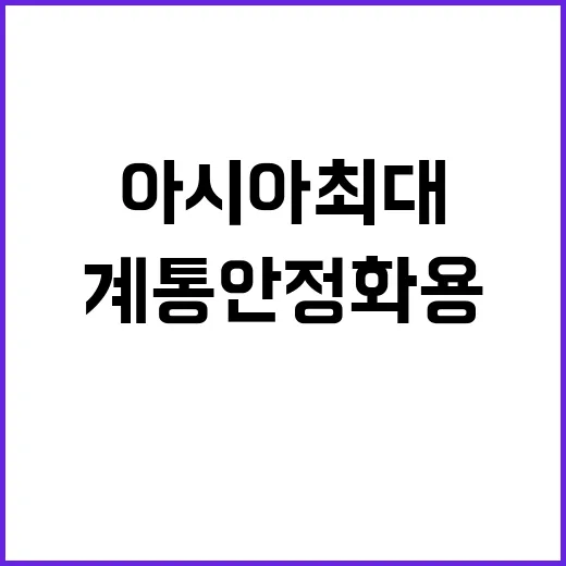 계통 안정화용 ES…