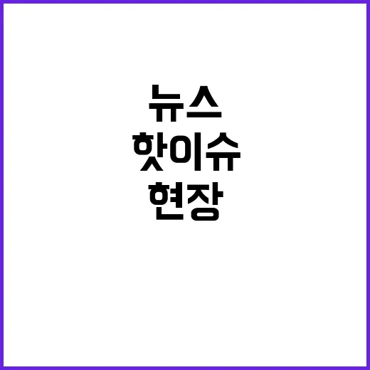 뉴스현장 오늘의 핫이슈와 감동적인 이야기!