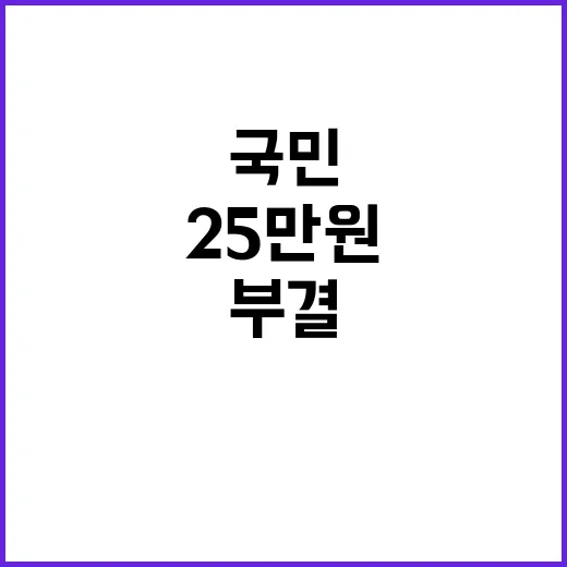 25만원법 부결 국민 존재 의문 제기!