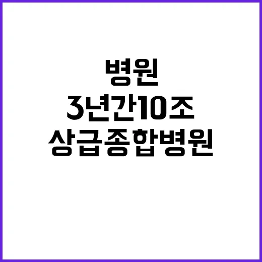 ‘3년간 10조’ 상급종합병원 논란에 의료계 반발!