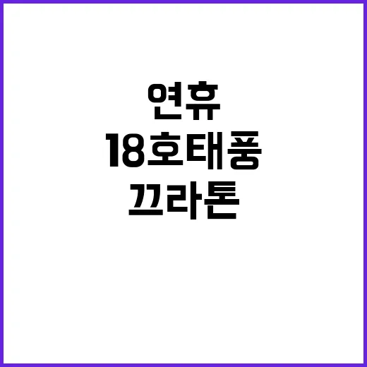 18호 태풍 끄라톤 연휴 영향 걱정되는 소식!