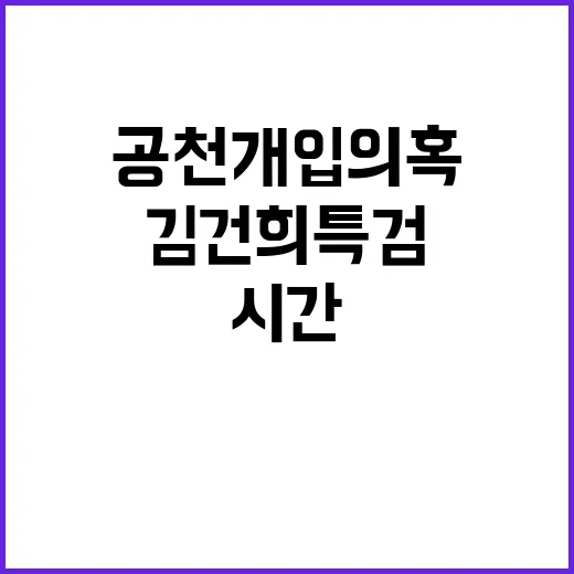 김건희 특검 거부 정부의 공천개입 의혹 시간싸움!