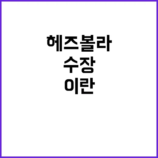 헤즈볼라 새로운 수장과 이란의 밀착 관계!