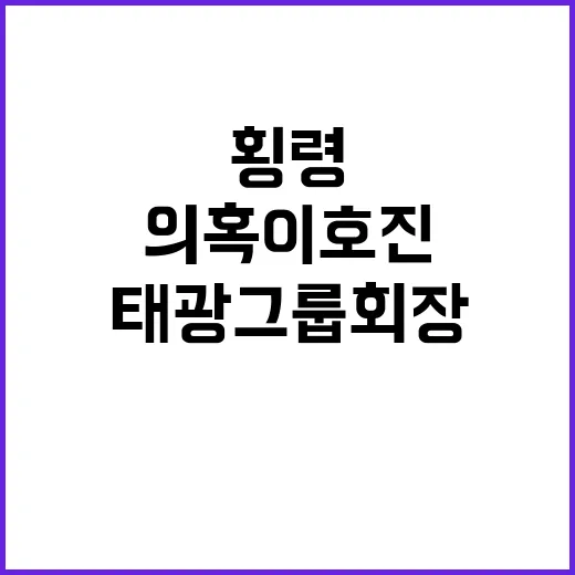 횡령 의혹 이호진 태광그룹 회장 불구속 송치!