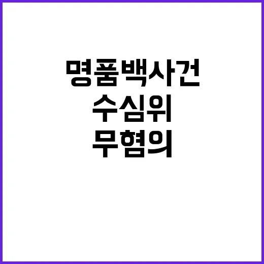 명품백 사건 무혐의…