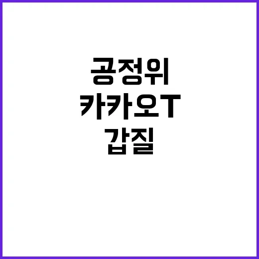 콜 차단 갑질 카카오T 공정위 과징금 대규모 발표!