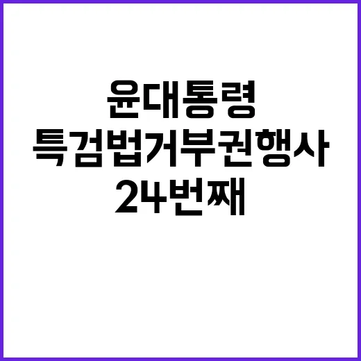 특검법 거부권 행사 윤 대통령의 24번째 선택!