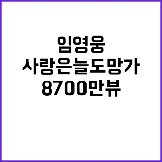 임영웅 사랑은 늘 도망가 8700만뷰 대기록!