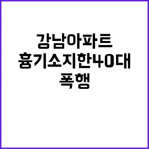 강남 아파트 흉기 소지한 40대의 폭행 사건!