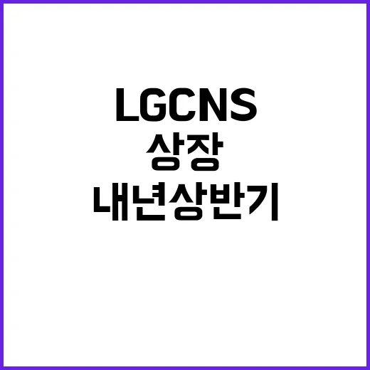 LG CNS 내년 상반기 코스피 상장 목표!