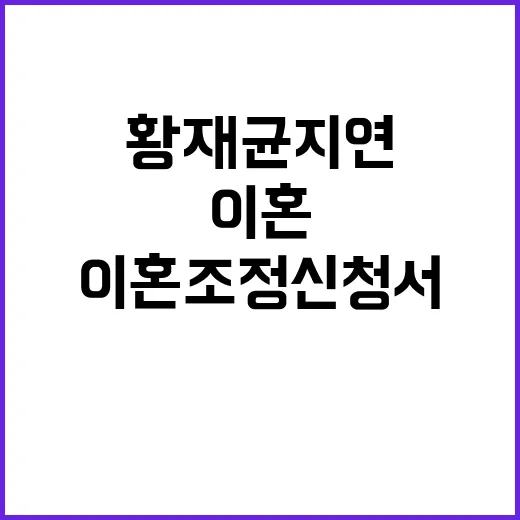 이혼 조정신청서 황…