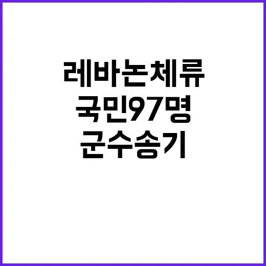 군수송기 귀국 레바논 체류 국민 97명 안전 귀환!