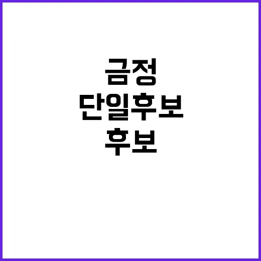 김경지 금정 단일후…