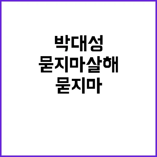 묻지마 살해 소주 4병 마신 박대성 결정적 사실!