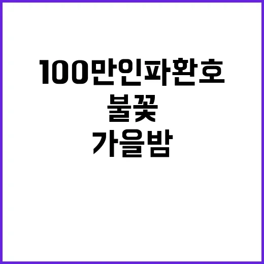 불꽃 장관 100만 인파 환호하는 가을밤 현장!