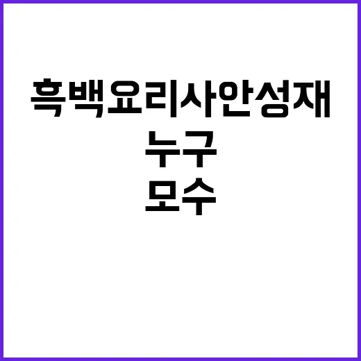 모수 흑백요리사 안…