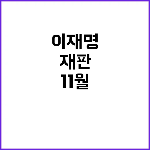 이재명 11월 재판…