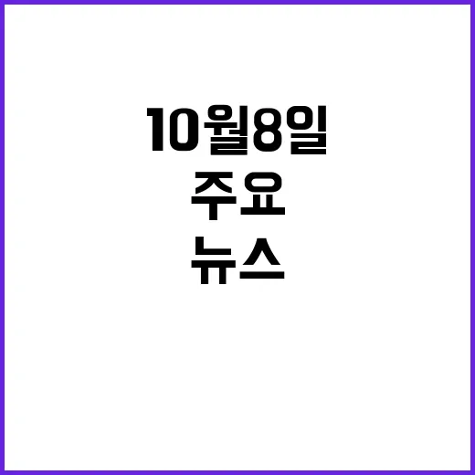 10월 8일 주요 뉴스와 사건들 한눈에!