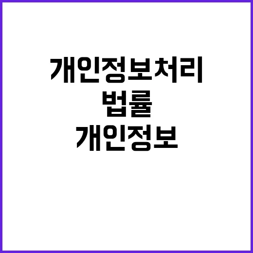 개인정보 처리 법률에 명시된 규정 확인하세요!