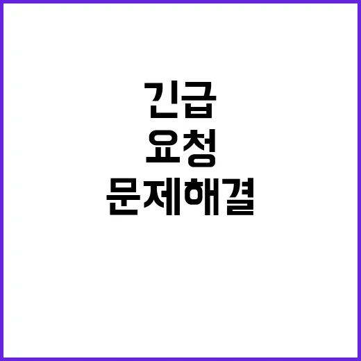 금여사 문제 해결 한국의 긴급 요청!