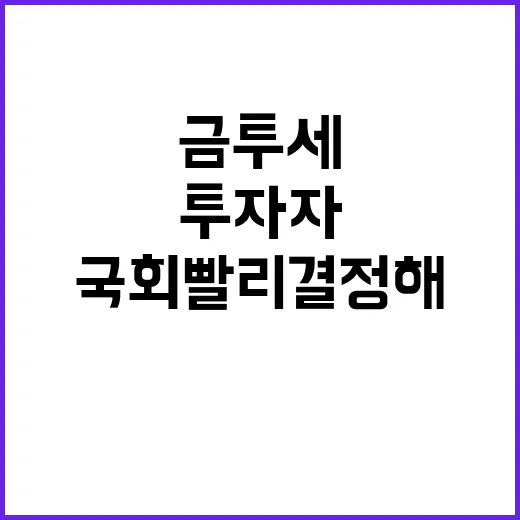 금투세 국회 빨리 …