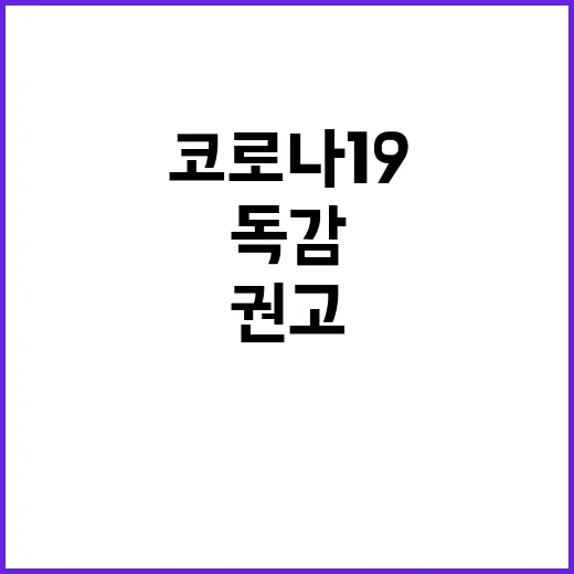 코로나19 예방접종 65세 이상 독감 백신 권고!