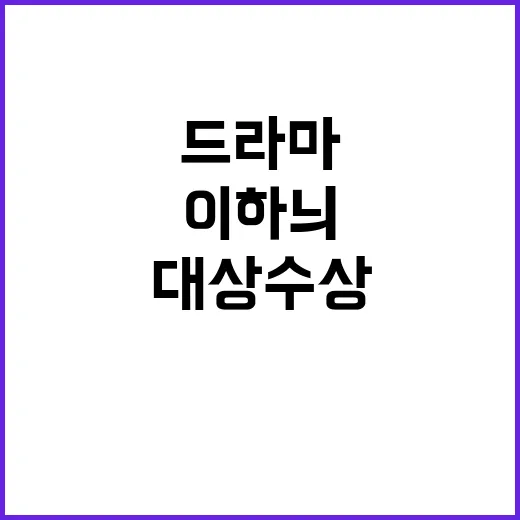 ‘별’ 이하늬 올해 드라마 대상 수상 비결 공개!